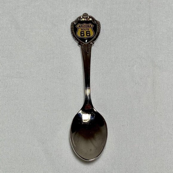 Arizona Route 66 Souvenir Spoon Silver Tone Enamel Shield Travel Collector 3.5" - Picture 8 of 8